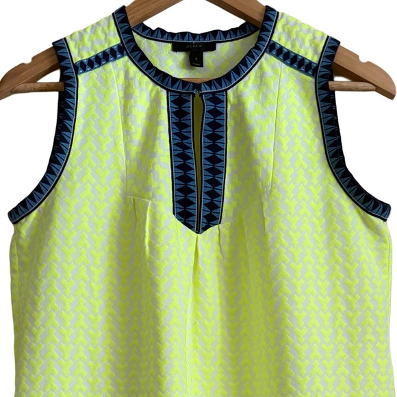 J. Crew Vibrant Neon Woven Contemporary Sleeveless Summer Sheath Dress Size 2 - Picture 4 of 9